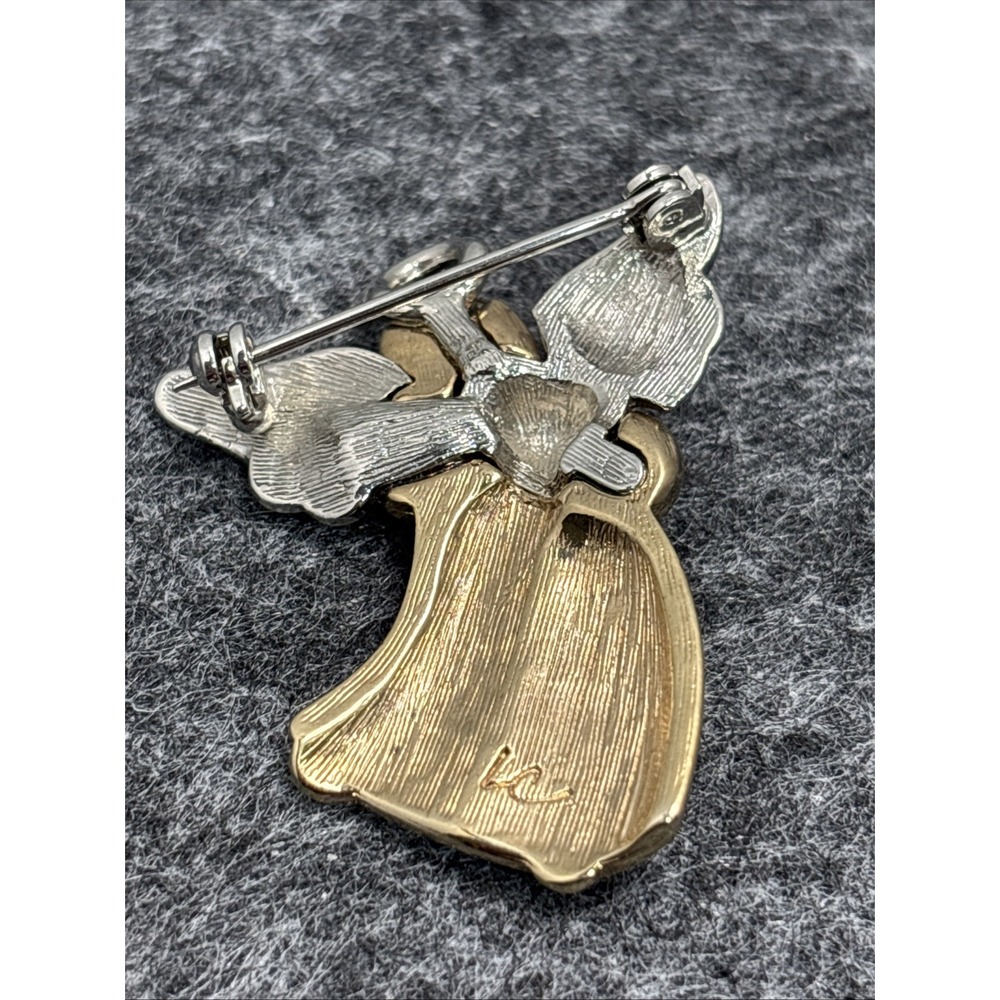 Liz Claiborne (LC) Two Tone Angel Brooch & Gigi Gold Tone Lapel Pin Vintage - Picture 7 of 14